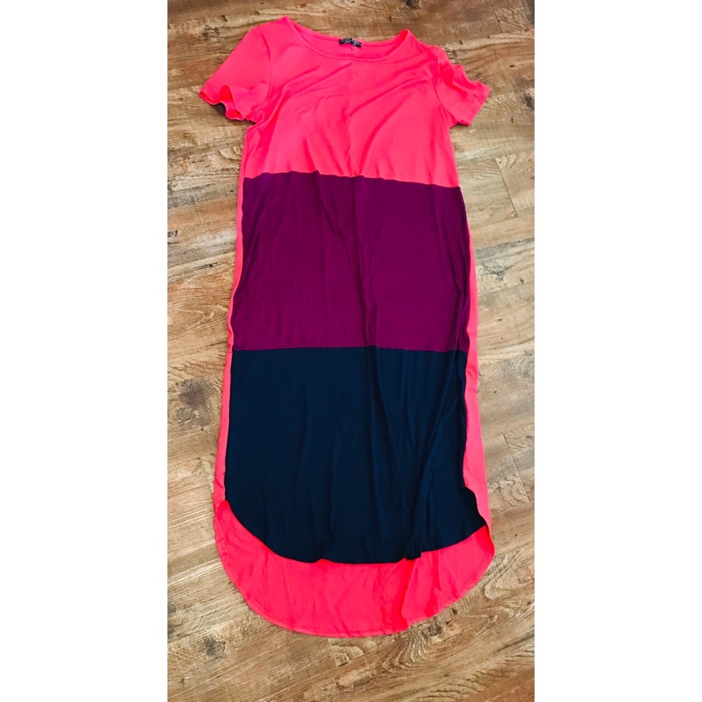 SHOP BASIC Color Block Maxi Dress Sz 1X